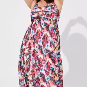 Torrid Soft Mesh Sleeveless Maxi Dress Multicolor Floral Print Size 1, 1X